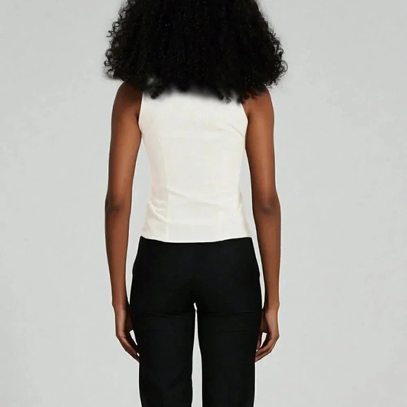 Apricot Casual Women's Summer Solid Color V-Neck Knotted Tank Top - Picture 2 of 6